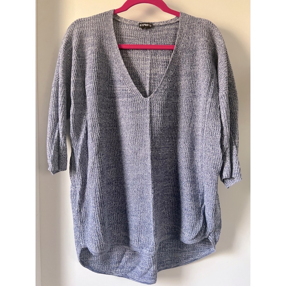 Express Heather Blue Dolman Sweater